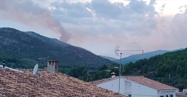 Imagen: Inicio del incendio en Benigembla la tarde del martes 13 de agosto 2024