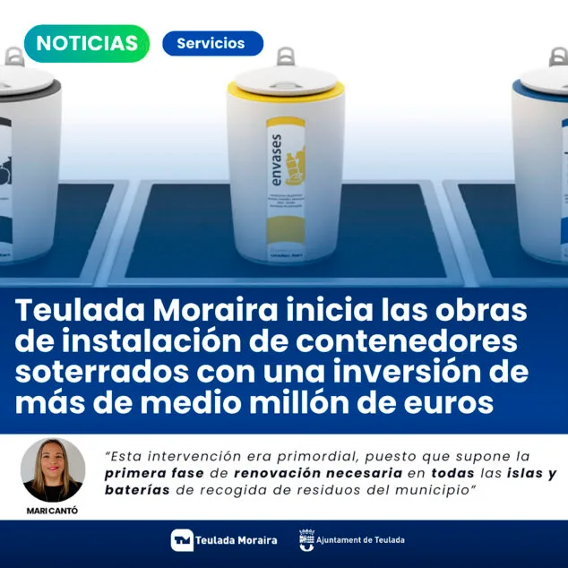 Imagen: Obras para los nuevos contenedores soterrados de Teulada Moraira