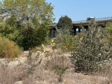 Trabajos de restauración en el río Girona