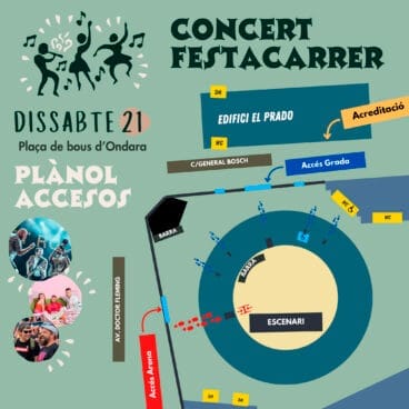 Accesos al recinto de conciertos del Festacarrer 2024 de Ondara