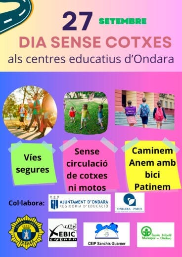 Cartel de ’27 de septiembre, Día sin coches en los Centros Educativos de Ondara’