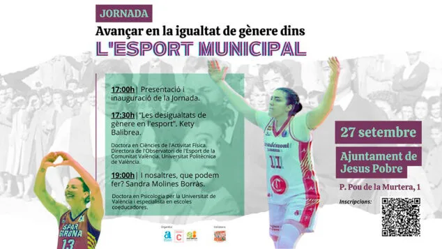 La Xarxa Esportiva prepara una jornada sobre la promoción de la igualdad a través del deporte en la Marina Alta 1 Imagen: Cartel de la jornada 'Avançar en la igualtat de gènere dins l’esport municipal' de la Xarxa Esportiva de la Marina Alta