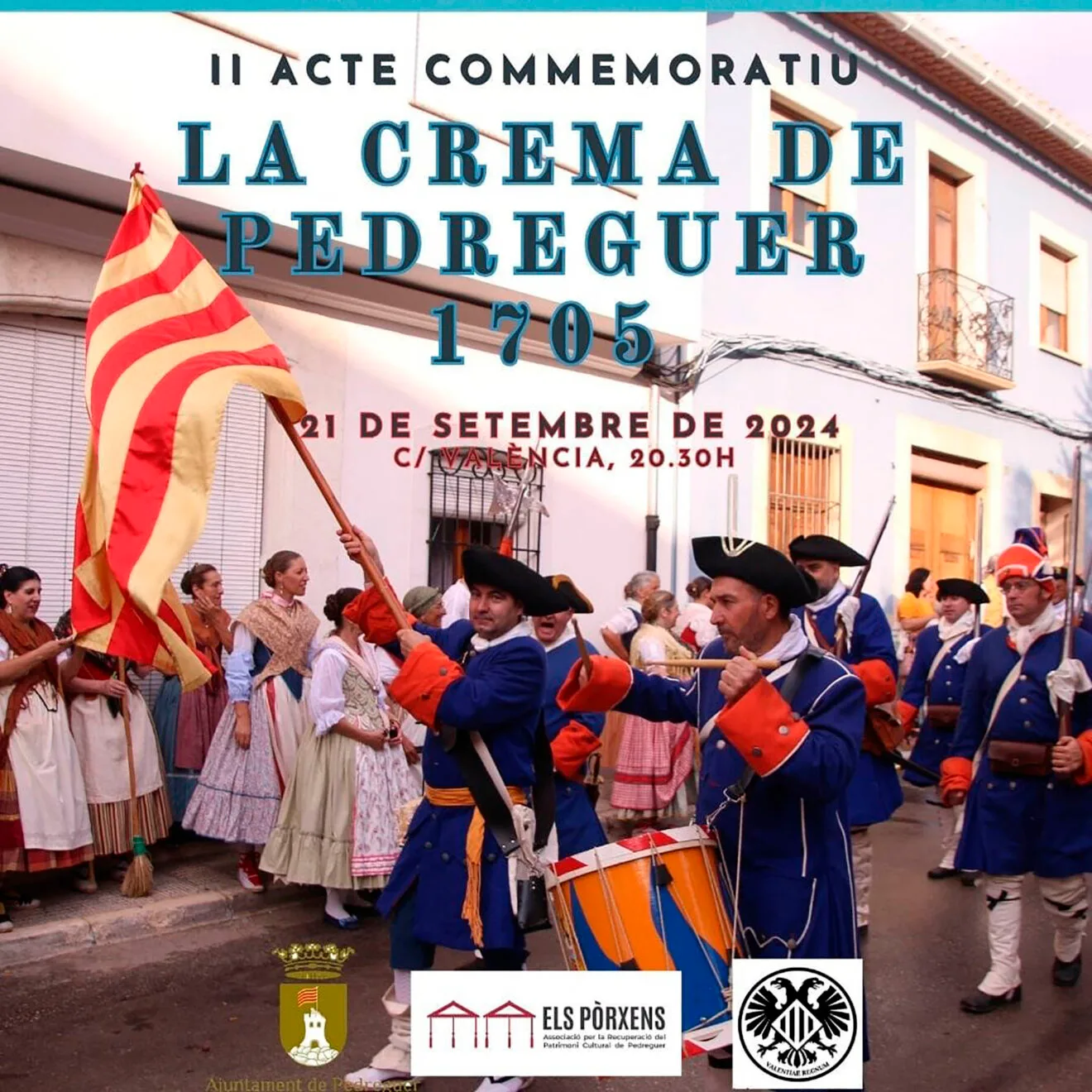 Cartel del acto conmemorativo de la quema de la Vila de Pedreguer por parte del ejército borbónico en 1705