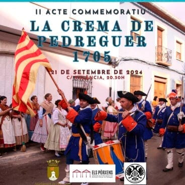 Cartel del acto conmemorativo de la quema de la Vila de Pedreguer por parte del ejército borbónico en 1705