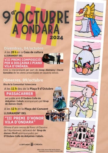 Cartel del programa del 9 d’Octubre 2024 en Ondara