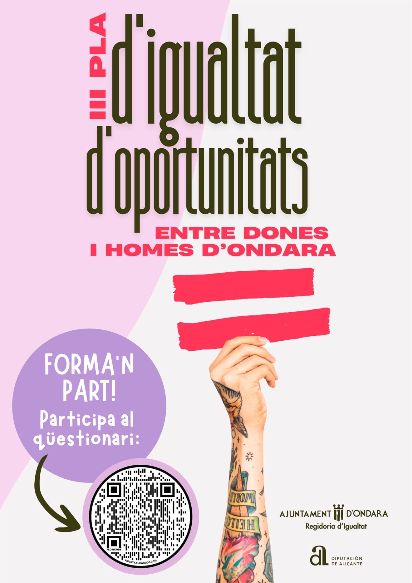 Cartel del Tercer Plan de Igualdad de Ondara