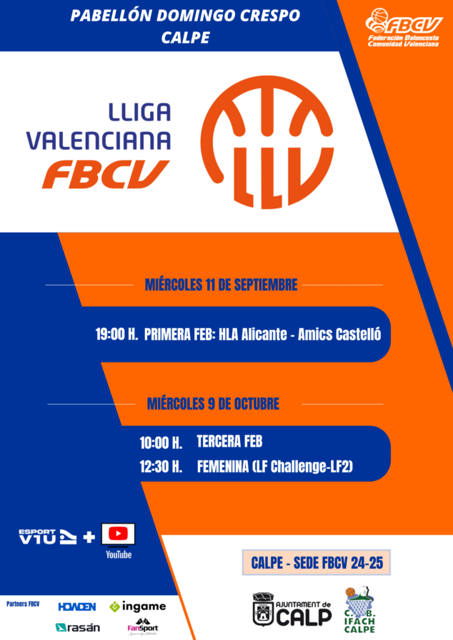 Imagen: Cartel Lliga Valenciana Básquet en Calp