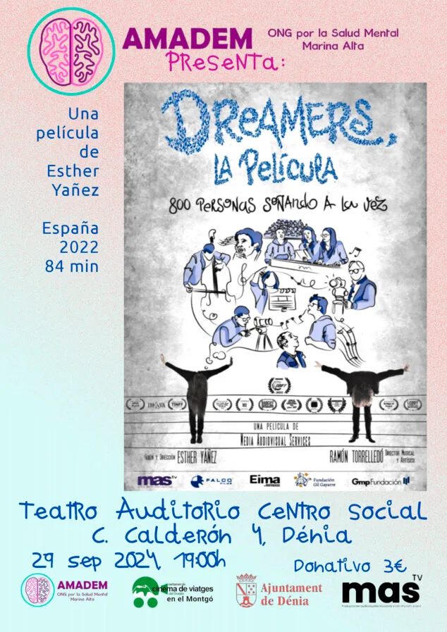 Imagen: Cartel sobre la proyección del documental 'Dreamers', de Esther Yañez, en Dénia