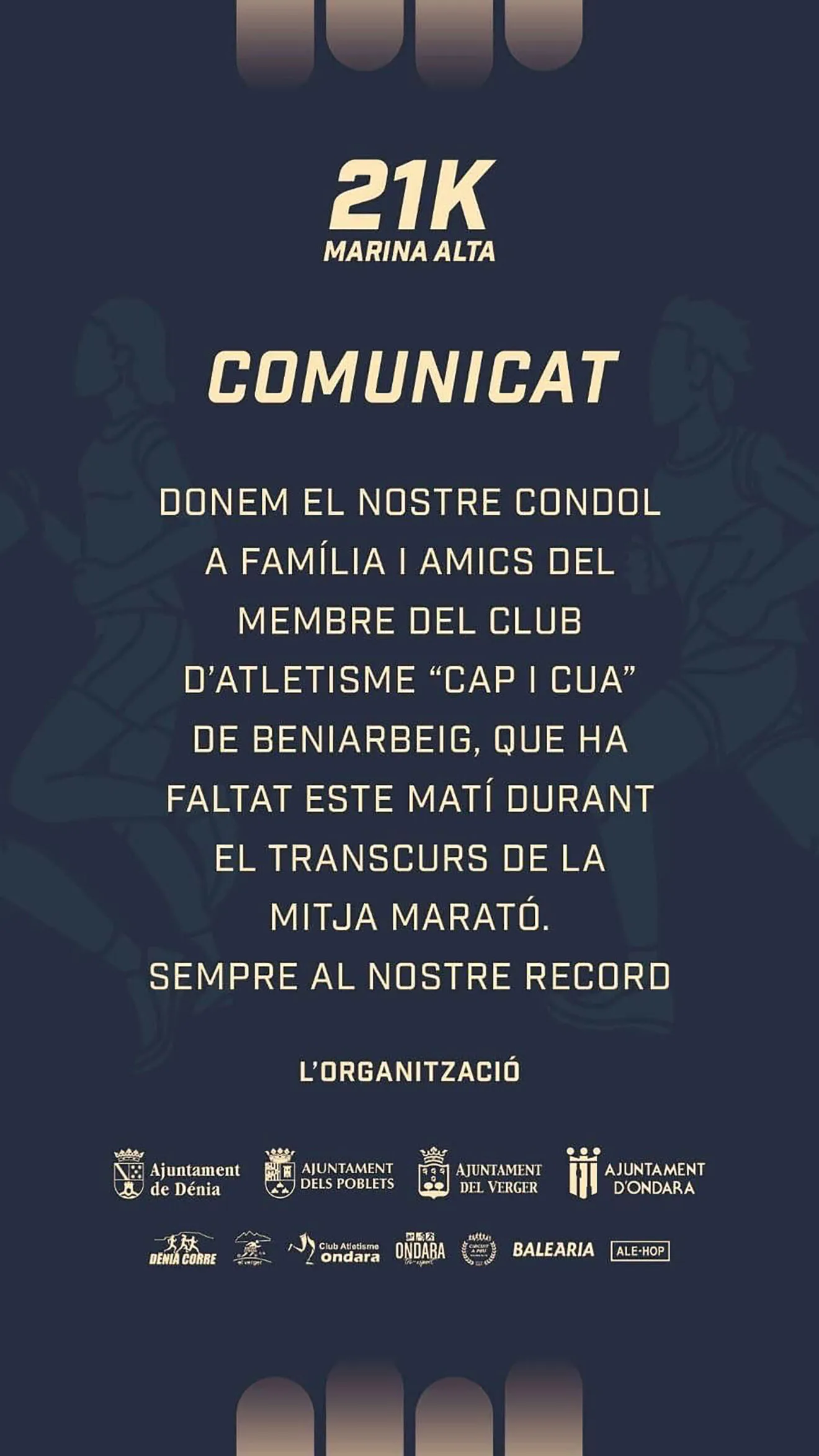Comunicado de la organización