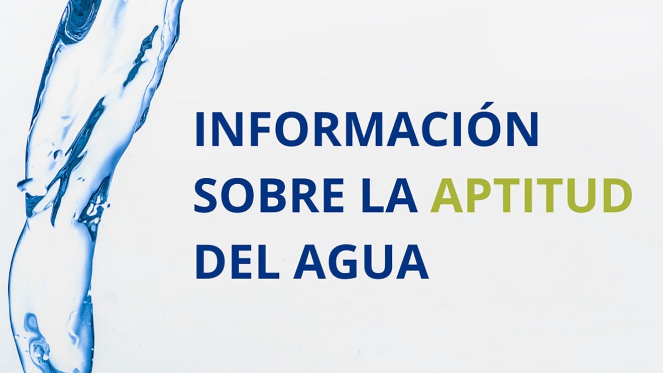 Información sobre la aptitud del agua dest
