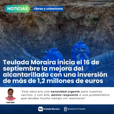 Información sobre la mejora de red de alcantarillado en Teulada Moraira