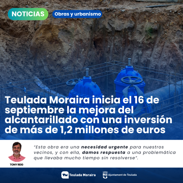 Imagen: Información sobre la mejora de red de alcantarillado en Teulada Moraira