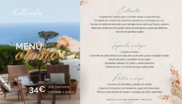 menu de otono de restaurante la cumbre
