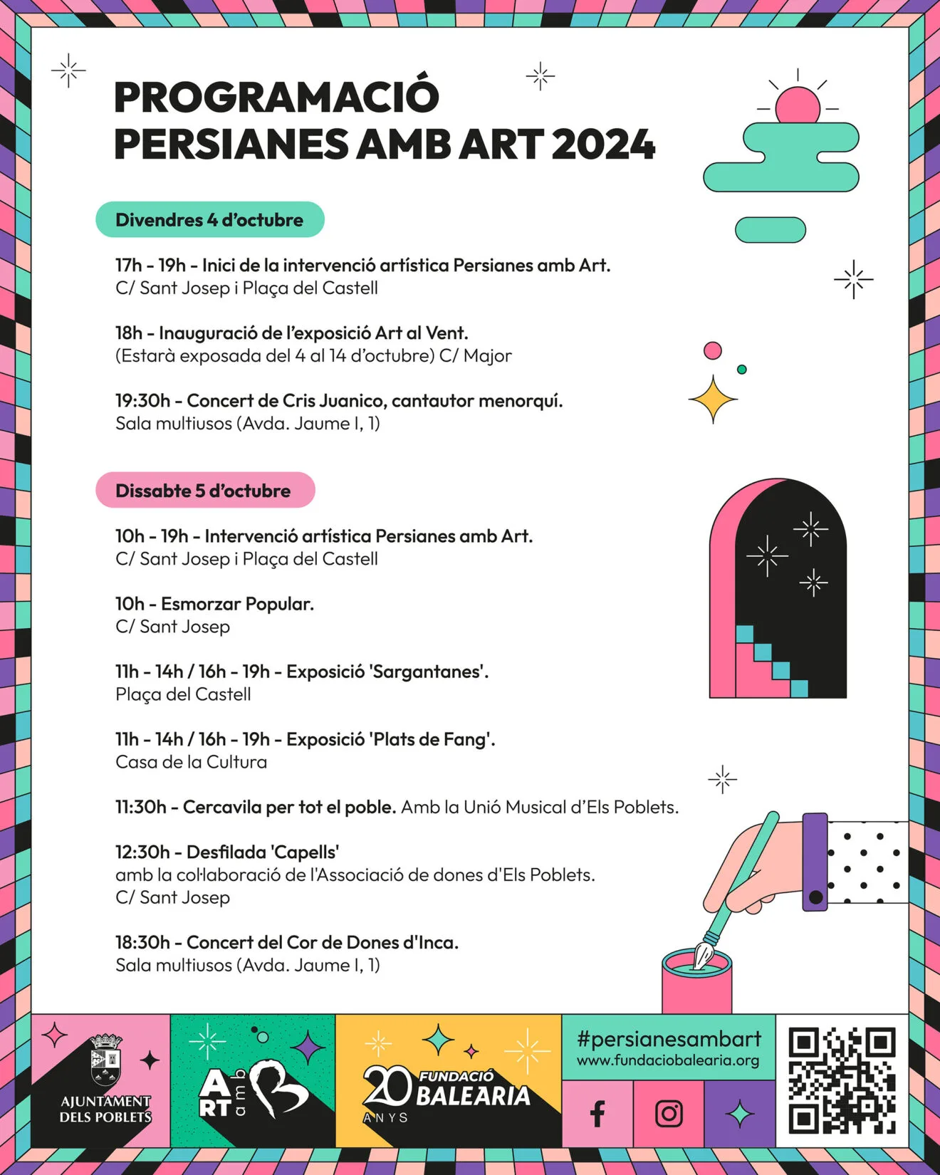 Programa de la segunda edición de 'Persianes amb Art' en Els Poblets