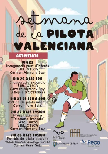 Programa de la semana de la pilota valenciana en Pego