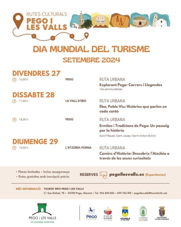Imagen: Rutas programadas en Pego por el Día Mundial del Turismo