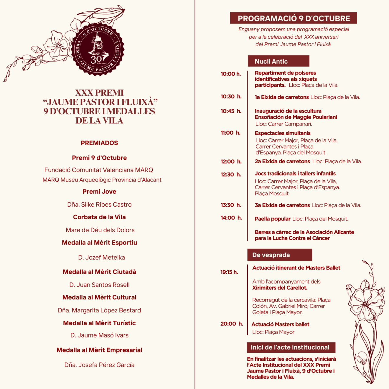 Programación 9 octubre 2024 Calp