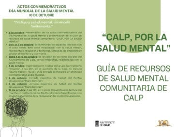 Actividades de ‘Calp, con la salud mental’