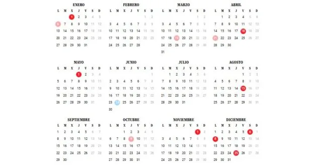 Imagen: Calendario laboral 2025 | Foto El Mundo