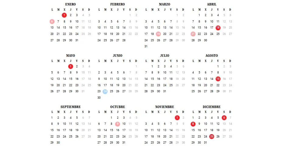 calendario laboral 2025 foto el mundo