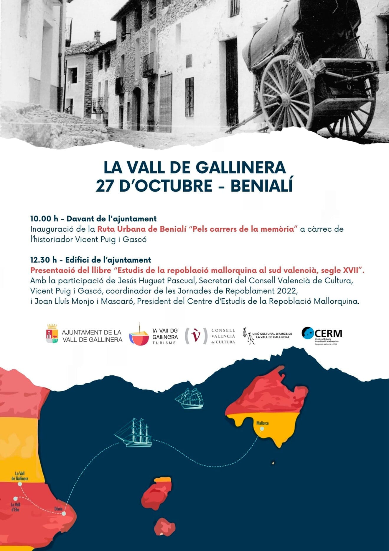 Cartel de los encuentros culturales en la Vall de Gallinera