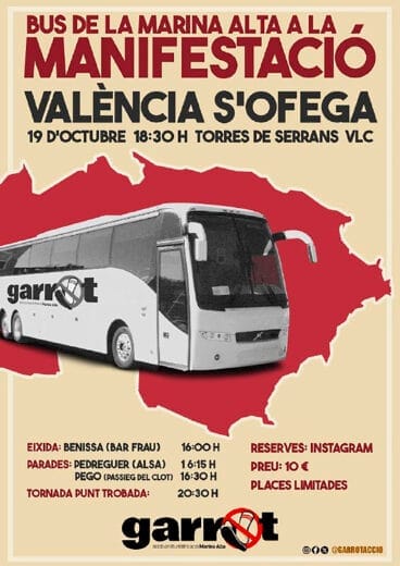 Cartel del transporte a la manifestación en València