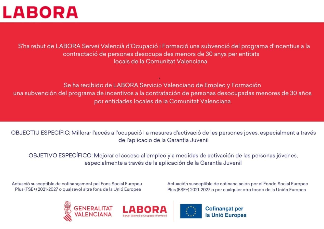 Cartel informativo del programa EMPUJU 2024