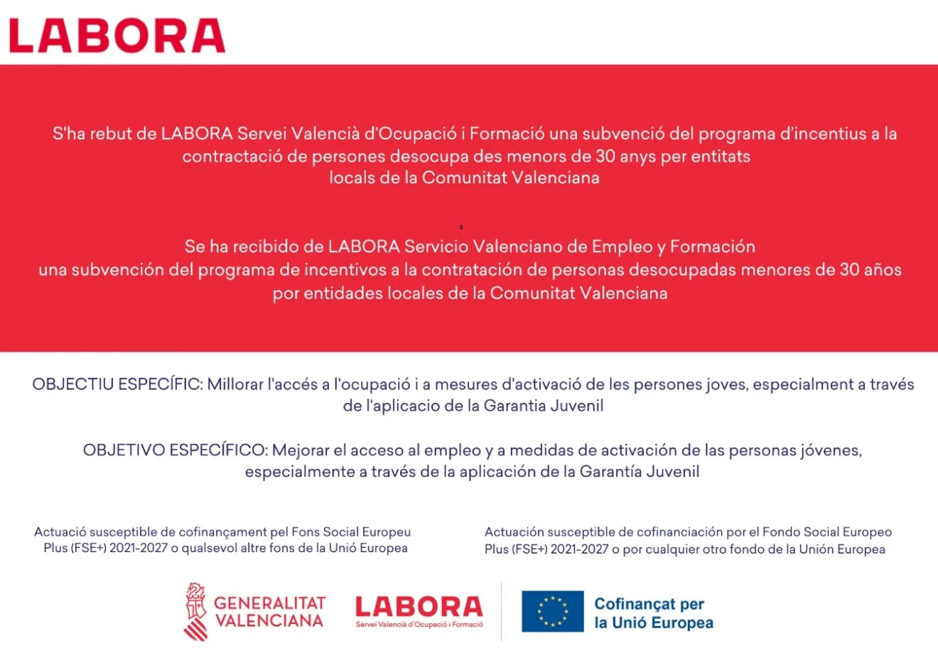 Cartel informativo del programa EMPUJU 2024