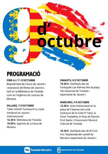 Programación 9 octubre 2024 Teulada Moraira