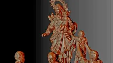 escultura sobre la virgen del carmen para el puerto de calp