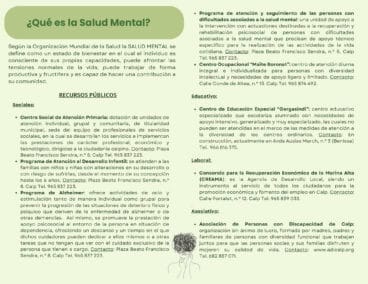 Información de los recursos para la salud mental en Calp
