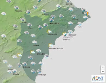 Predicción de la AEMET para Alicante el miércoles 23 de octubre 2024 entre las 06.00 y las 12.00 horas