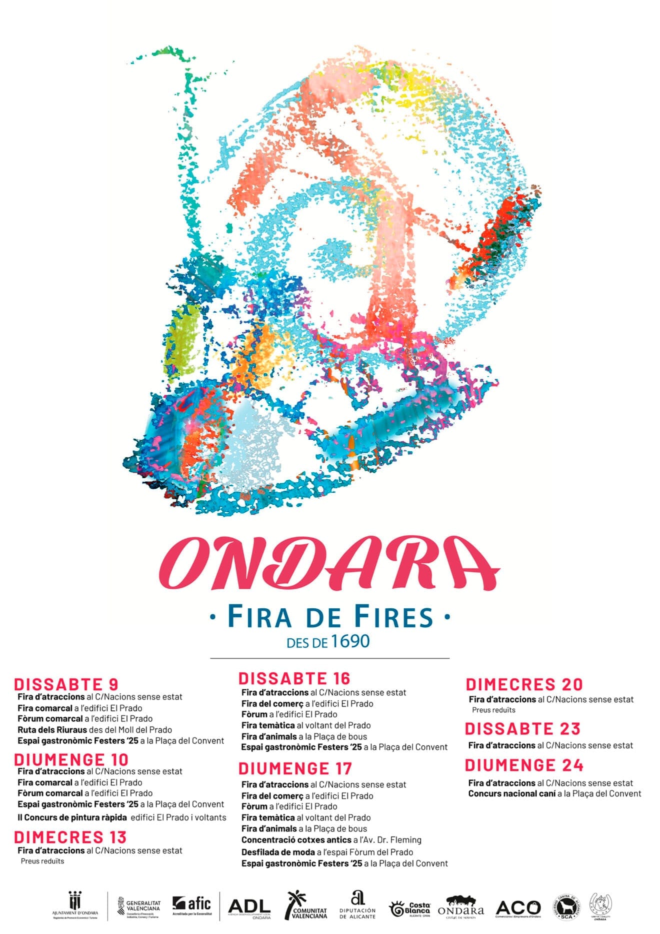 Programa de la feria de Ondara 'Fira de Fires, des de 1690' 2024