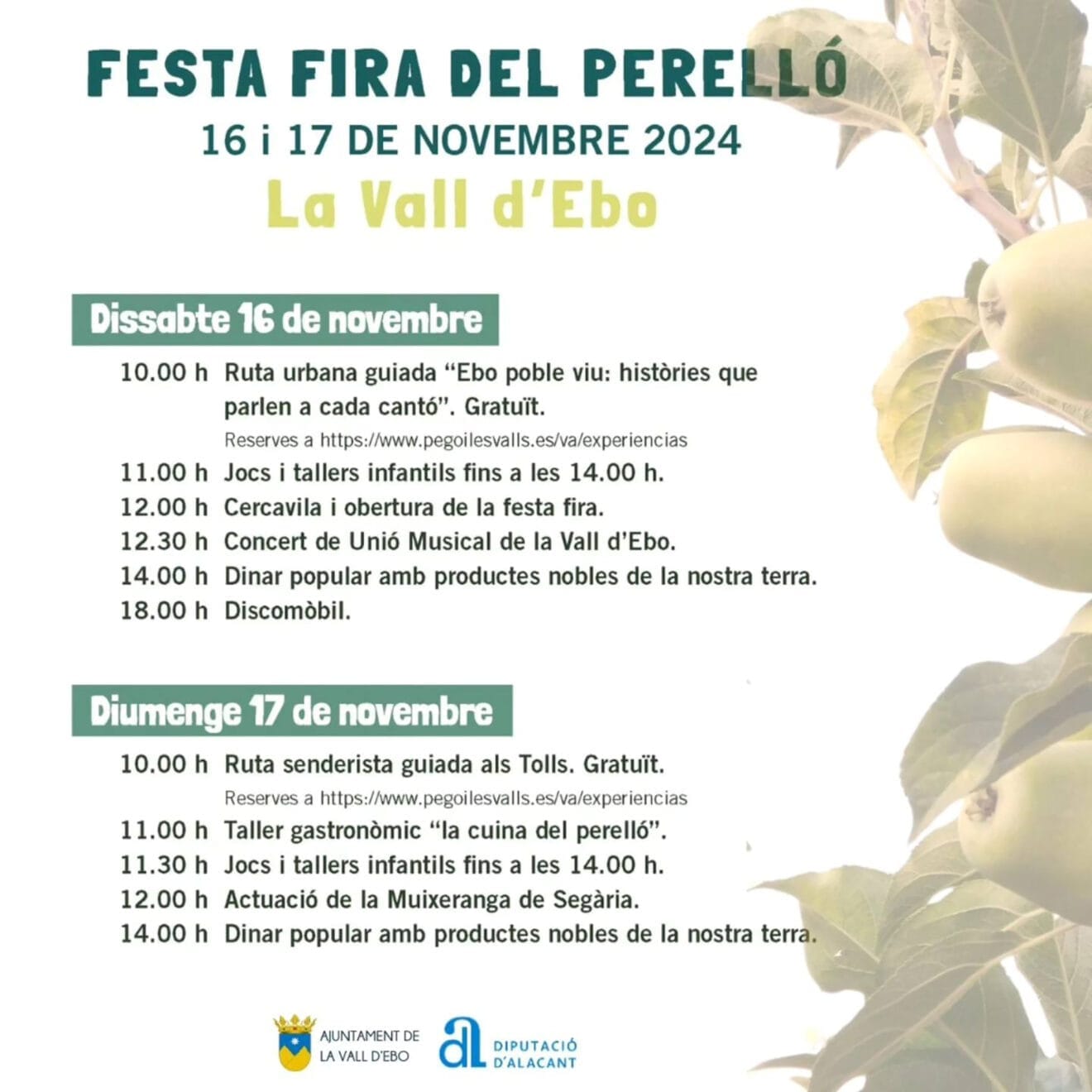 Programa de la Festa Fira del Perelló de este año