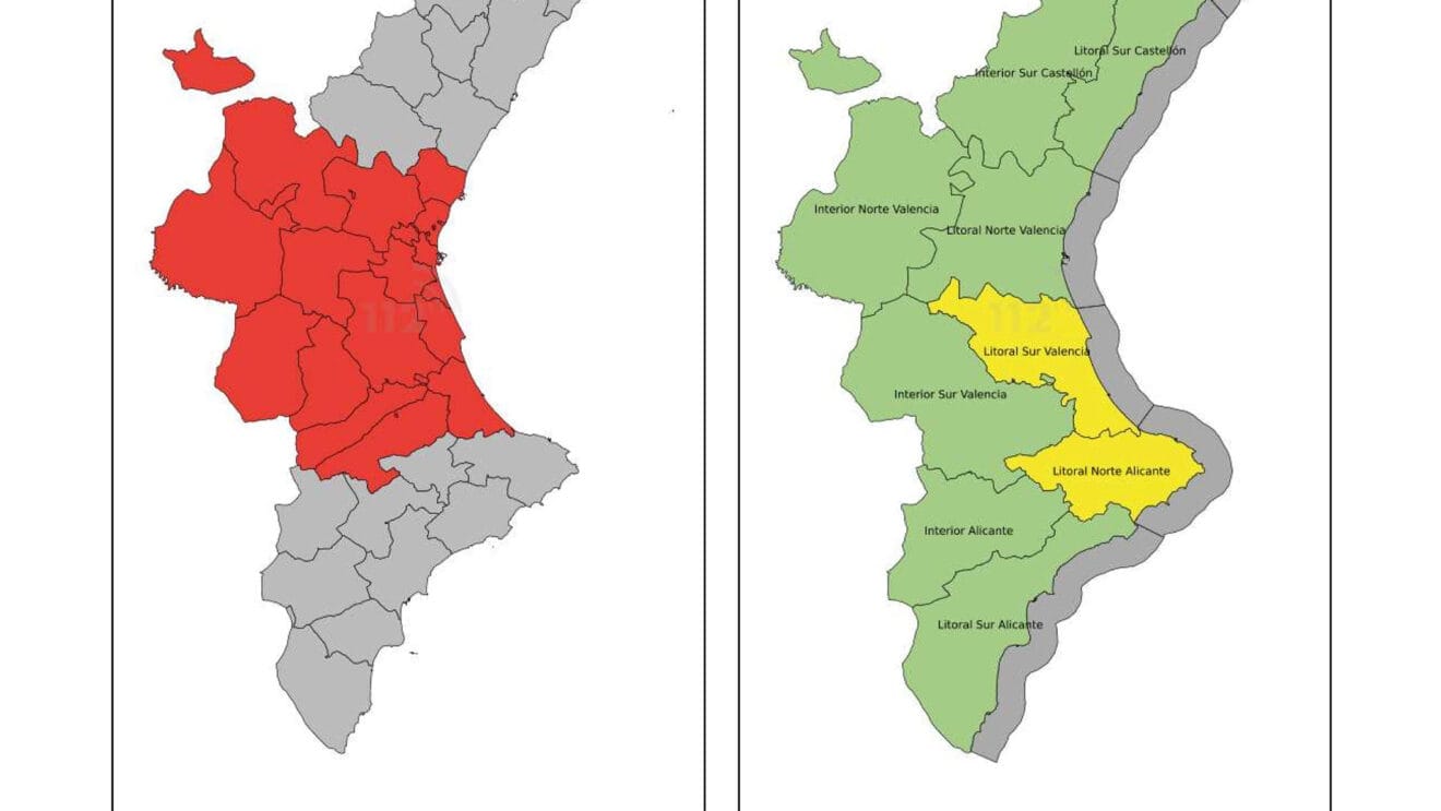 Alertas del Centre Coordinació Emergències GVA para el 7 de noviembre de 2024 a las 15.30 horas