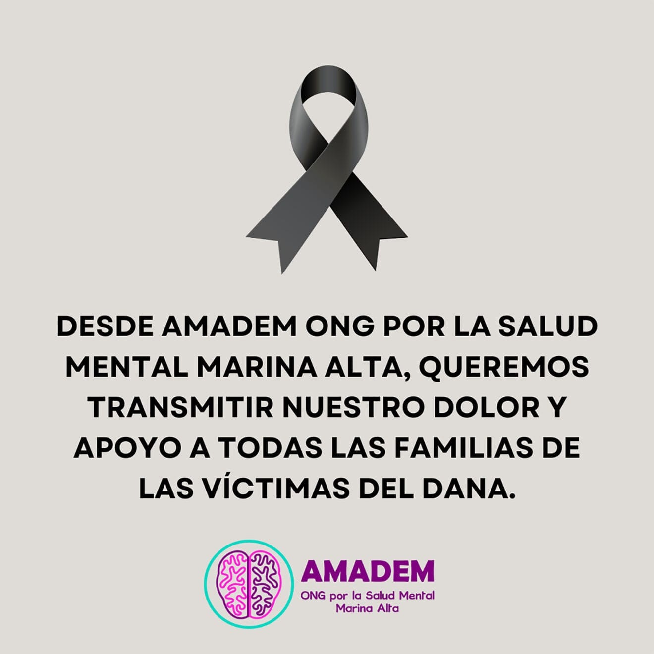 Cartel de Amadem para los afectados por la DANA