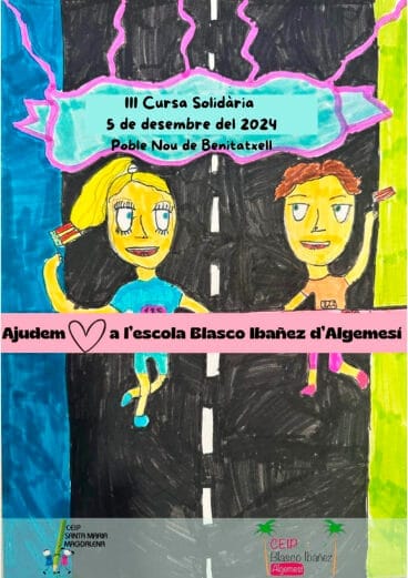 Cartel de la III Carrera Solidaria del CEIP Santa Maria Magdalena de Benitatxell