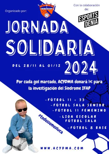 Cartel de la jornada solidaria de la Asociación Cultural y Deportiva Marina Alta