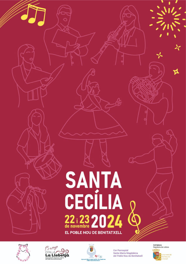 Imagen: Cartel de Santa Cecilia en Benitatxell 2024