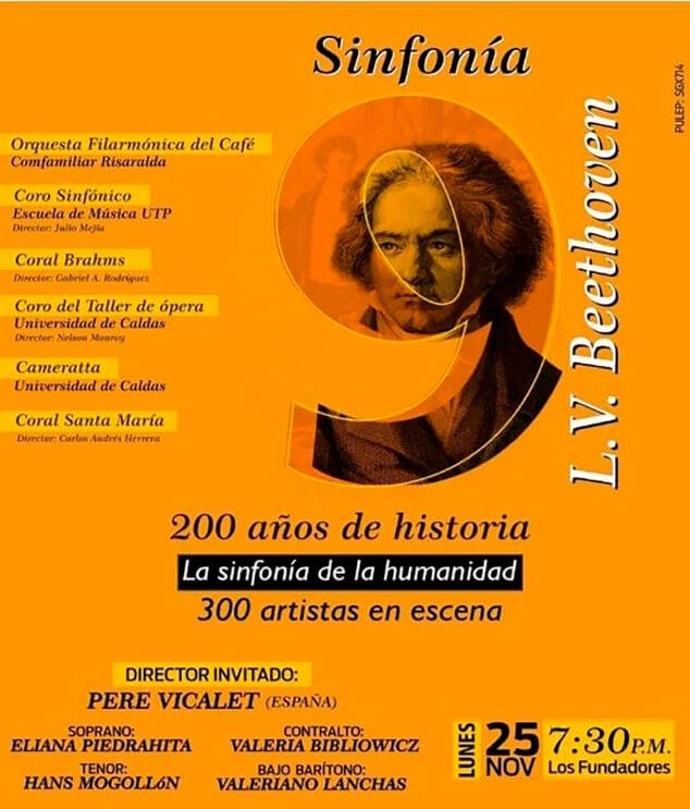 Imagen: Cartel del concierto de Pere Vicalet en Colombia