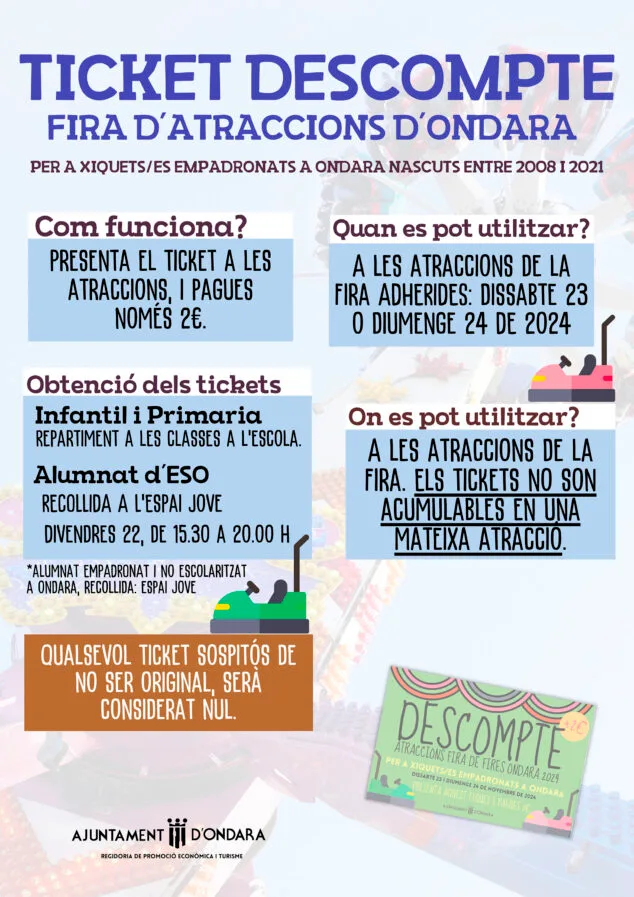 Imagen: Información sobre los descuentos para la feria de Ondara