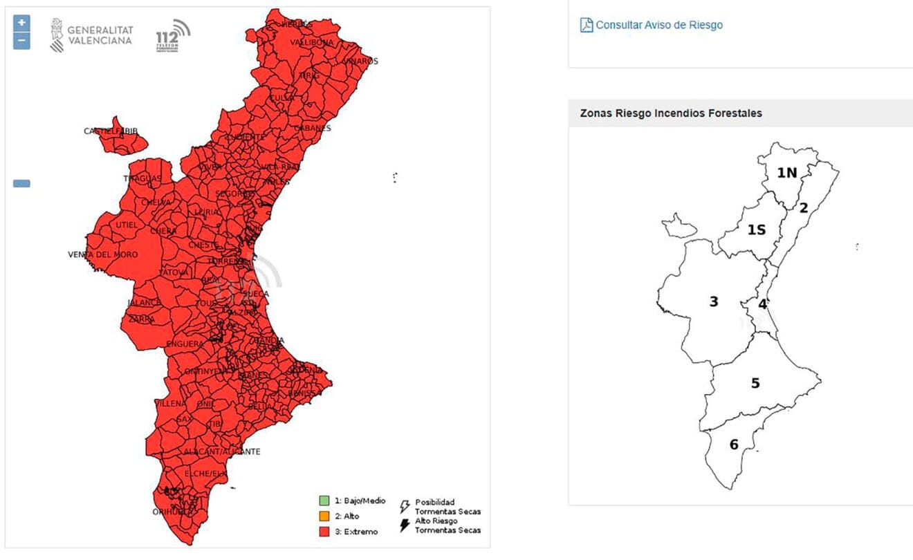 Nivel 3 de preemergencia ante el riesgo de incendios forestales el martes 5 de noviembre 2024