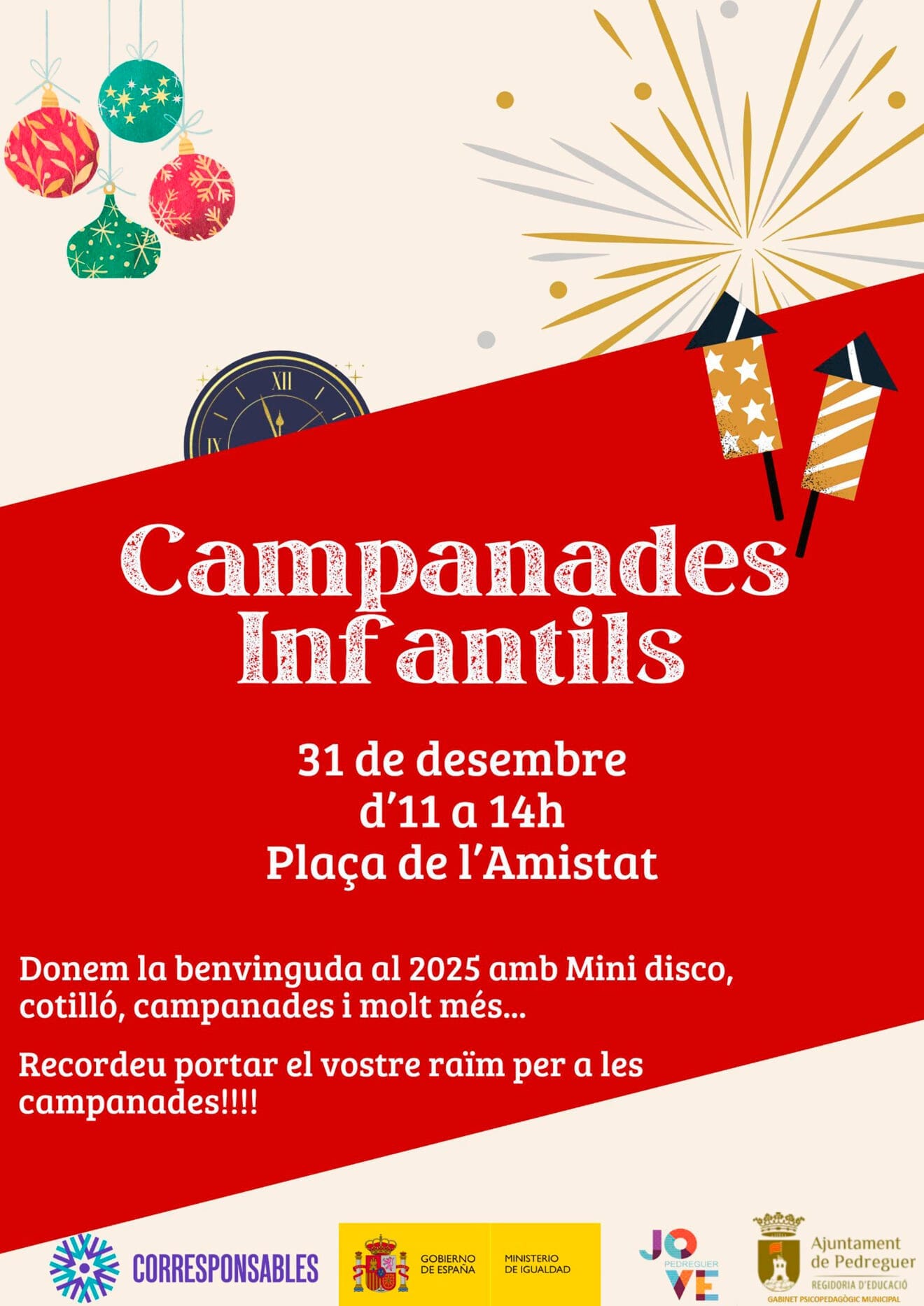 Cartel de las Campanadas Infantiles en Pedreguer