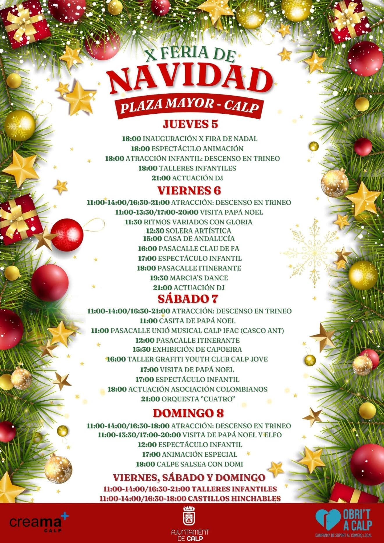 Programación de la Fira de Nadal de Calp