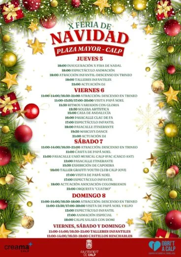Programación de la Fira de Nadal de Calp