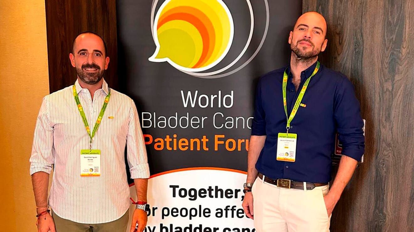 David G. a la izquierda y Laurent G. a la derecha, fundadores de Alianza por el Cáncer de Vejiga en España (CANVES)
