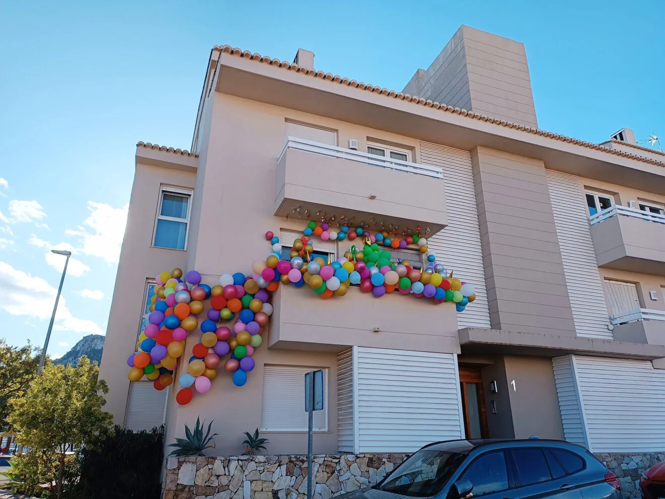 Decoración con globos en Pego por Navidad