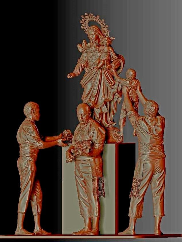 Imagen: Escultura de la Mare de Déu del Carme para el puerto de Calp