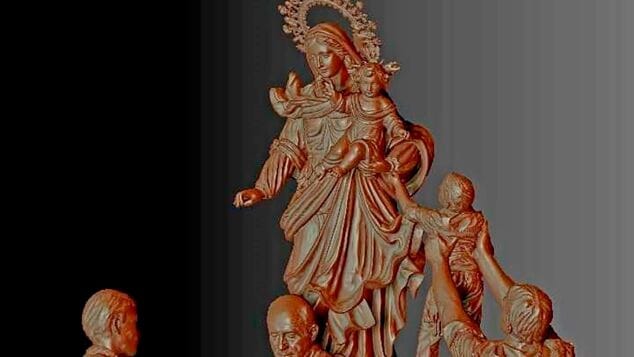 escultura de la virgen del carmen para el puerto pesquero de calp