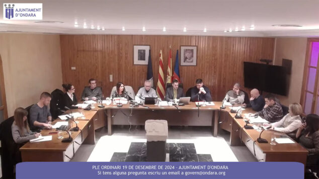 Imagen: Pleno del Ayuntamiento de Ondara en diciembre de 2024